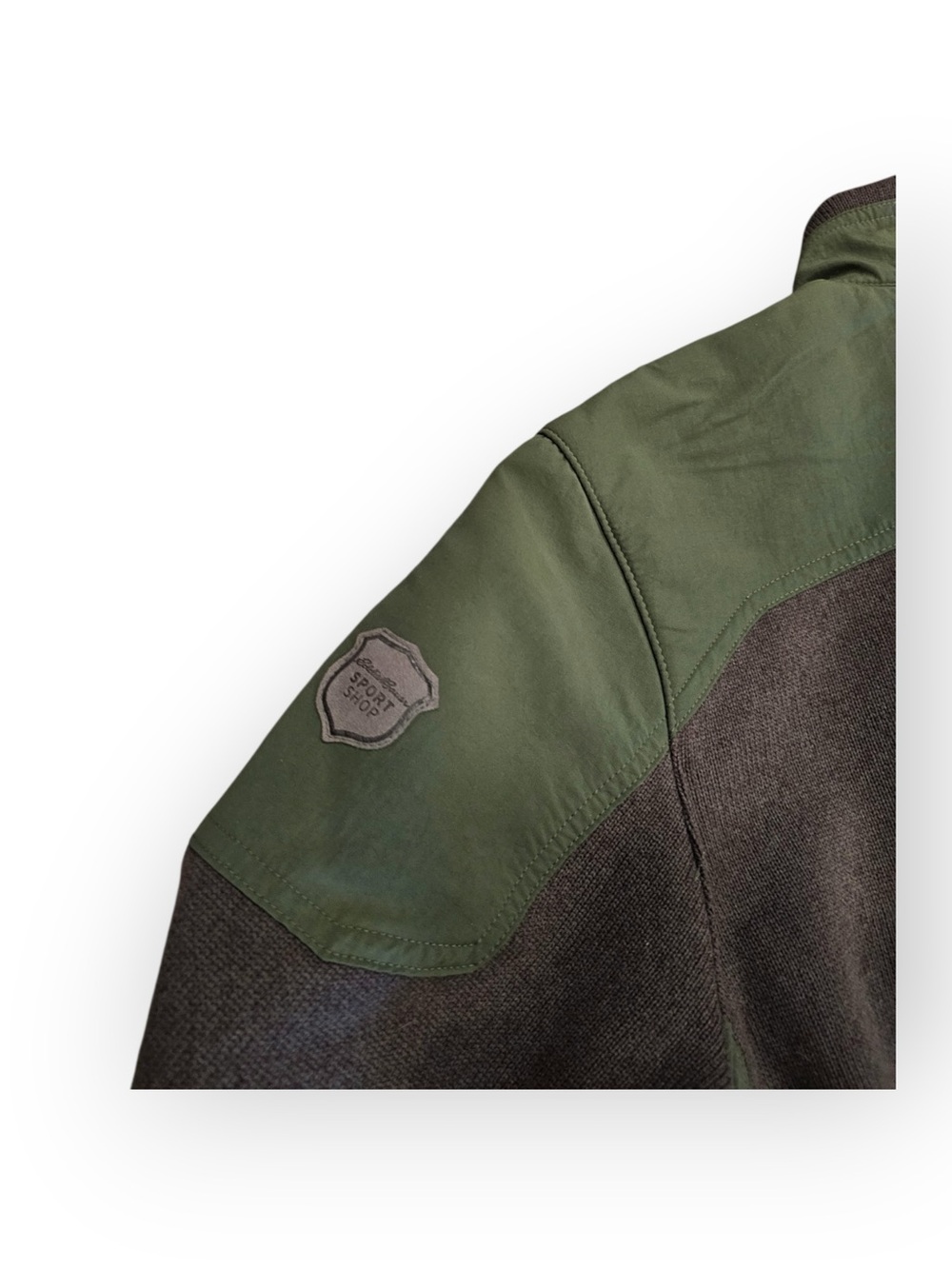 Eddie Bauer Sport Shop Full Zip Fleece Jacket Green Brown Orange Mens Medium - Picture 6 of 6